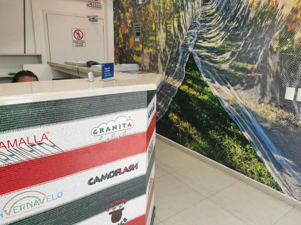 Recepción de las oficinas de Hortomallas SA de CV en Guadalajara, México.