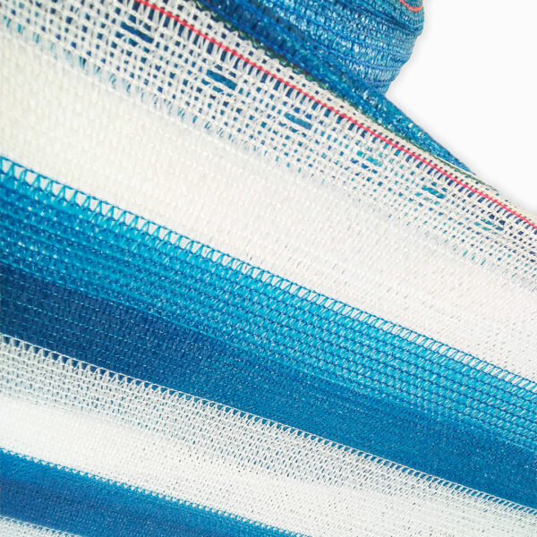 Malla Raschel para Jaulas de Espuma Bicolor OBAMALLA®, Rayas Blanco Azul(3.17oz Cobertura de Sombra 88%) - Image 2