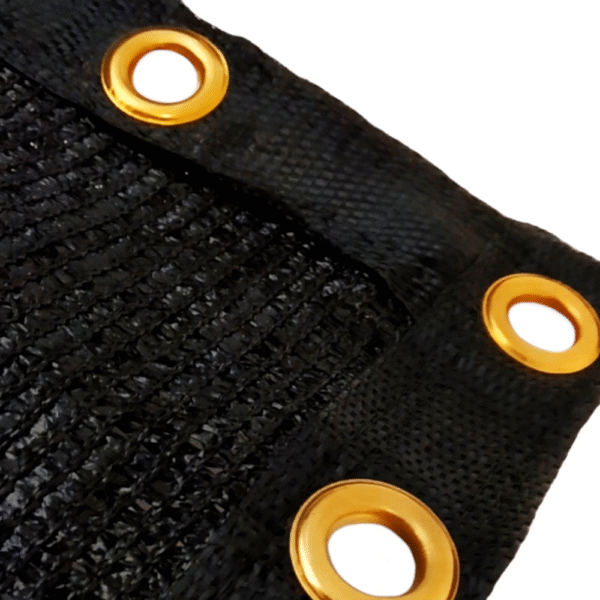 Malla sombra con bastilla color negro 97%
